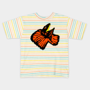 Neon Orange Frilled-neck Lizard Kids T-Shirt