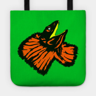 Neon Orange Frilled-neck Lizard Tote