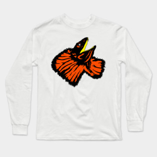 Neon Orange Frilled-neck Lizard Long Sleeve T-Shirt