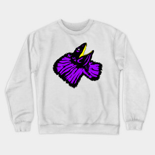 Neon Purple Frilled-neck Lizard Crewneck Sweatshirt