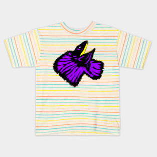 Neon Purple Frilled-neck Lizard Kids T-Shirt