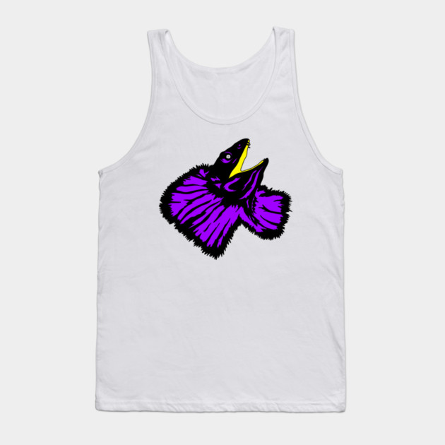 Neon Purple Frilled-neck Lizard Tank Top by H. R. Sinclair