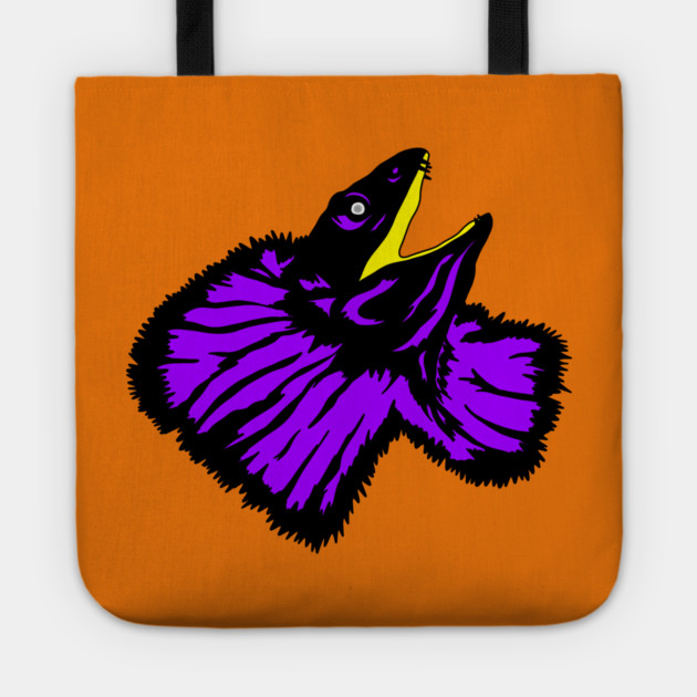 Neon Purple Frilled-neck Lizard Tote by H. R. Sinclair