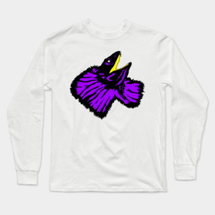 Neon Purple Frilled-neck Lizard Long Sleeve T-Shirt