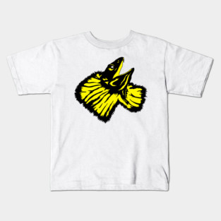 Neon Yellow Frilled-neck Lizard Kids T-Shirt