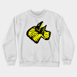Neon Yellow Frilled-neck Lizard Crewneck Sweatshirt