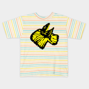 Neon Yellow Frilled-neck Lizard Kids T-Shirt