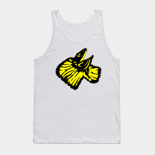 Neon Yellow Frilled-neck Lizard Tank Top by H. R. Sinclair