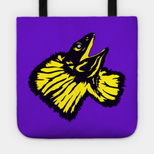 Neon Yellow Frilled-neck Lizard Tote