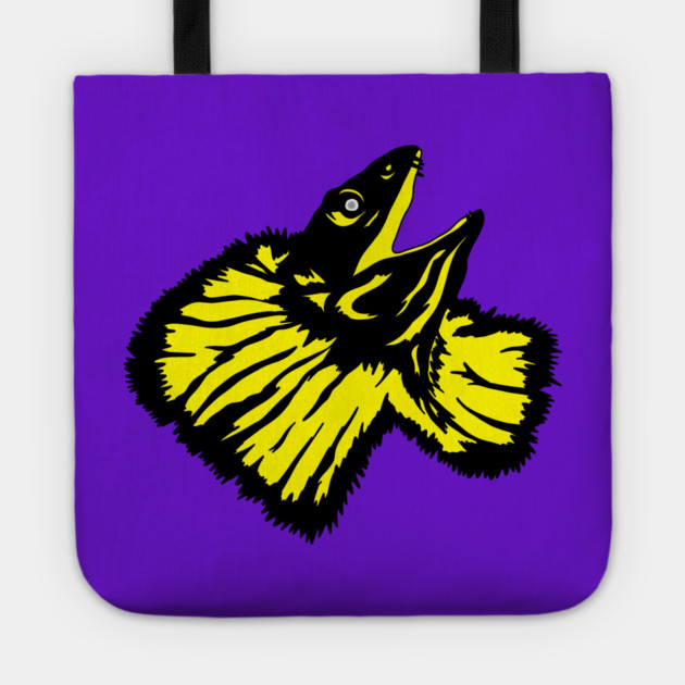 Neon Yellow Frilled-neck Lizard Tote by H. R. Sinclair