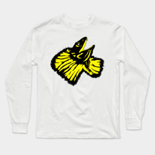 Neon Yellow Frilled-neck Lizard Long Sleeve T-Shirt