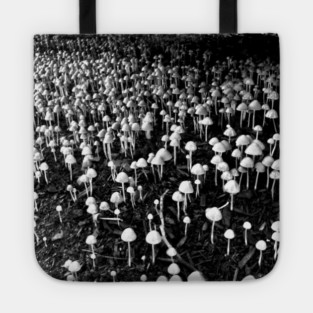 Black and White Mushroom Colony Tote