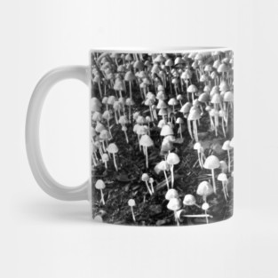 Black and White Mushroom Colony Mug