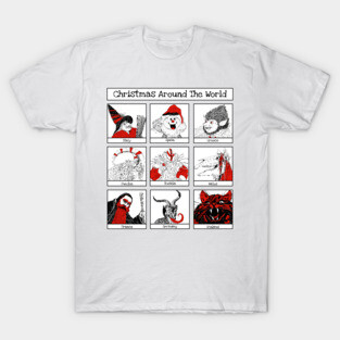 Christmas Characters Around The World Illustrations T-Shirt