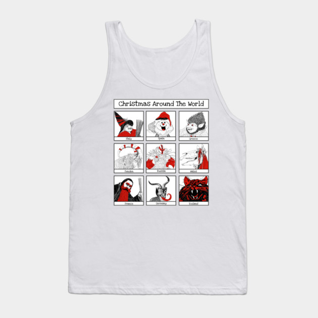 Christmas Characters Around The World Illustrations Tank Top by H. R. Sinclair