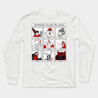 Christmas Characters Around The World Illustrations Long Sleeve T-Shirt