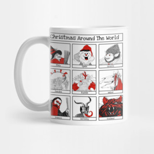 Christmas Characters Around The World Illustrations Mug
