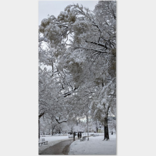 Lafayette Square, Washington, DC, winter path Posters and Art