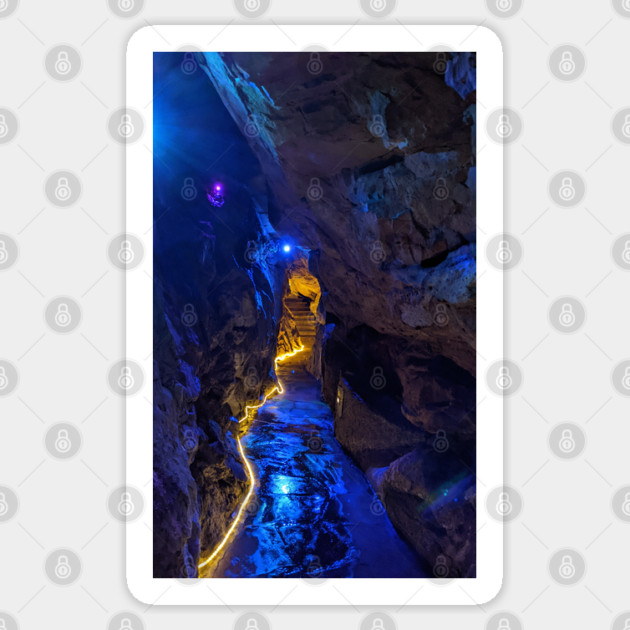 Enchanted Blue Cave Path, Rock City Sticker by H. R. Sinclair