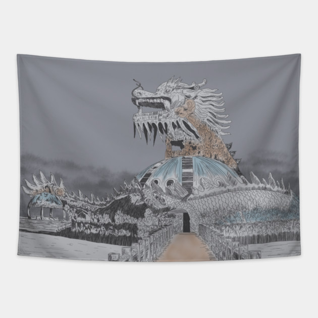 Thuy Tien Lake Abandoned Water Park Illustration Tapestry by H. R. Sinclair