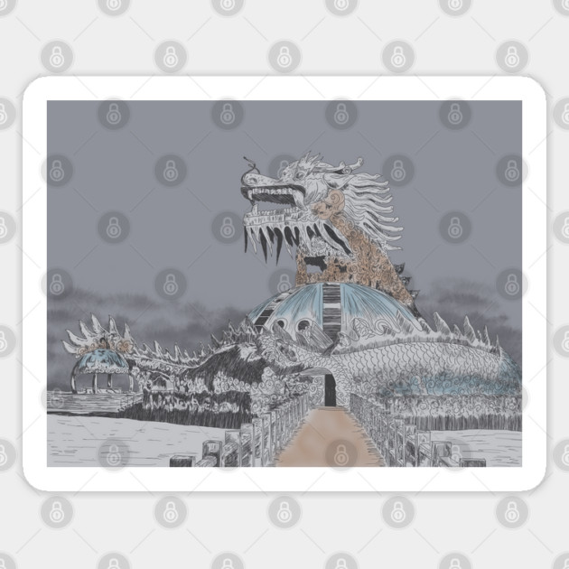 Thuy Tien Lake Abandoned Water Park Illustration Sticker by H. R. Sinclair