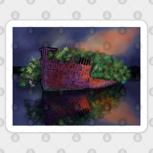 Abandoned SS Ayrfield Sticker by H. R. Sinclair