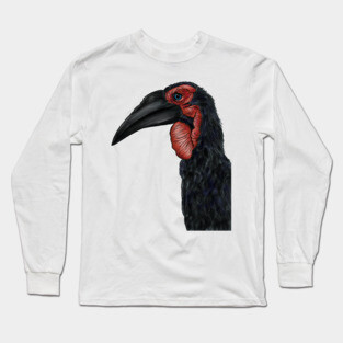 Southern Ground Hornbill Illustration Long Sleeve T-Shirt
