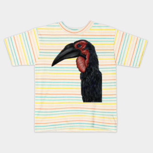 Southern Ground Hornbill Illustration Kids T-Shirt