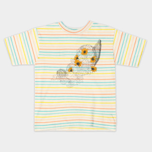 Cornucopia Sunflowers Pumpkins Kids T-Shirt