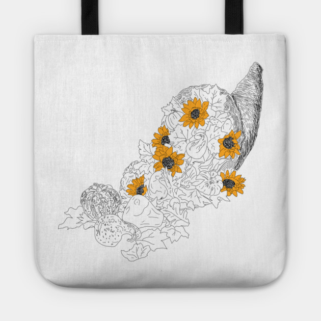 Cornucopia Sunflowers Pumpkins Tote by H. R. Sinclair