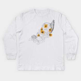 Cornucopia Sunflowers Pumpkins Kids Long Sleeve T-Shirt