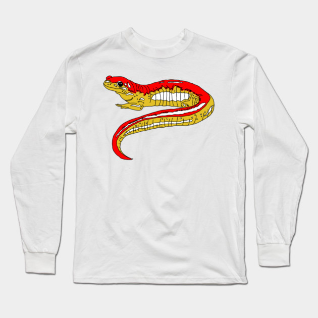 Red and Yellow Salamander Long Sleeve T-Shirt by H. R. Sinclair