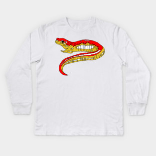 Red and Yellow Salamander Kids Long Sleeve T-Shirt