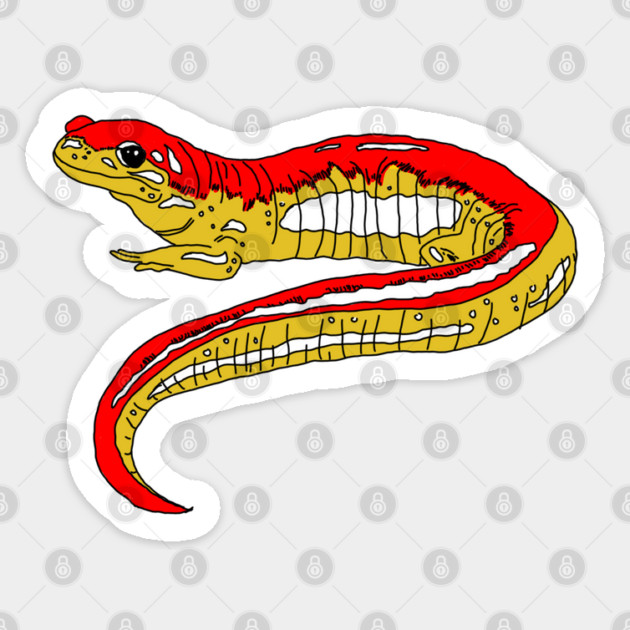 Red and Yellow Salamander Sticker by H. R. Sinclair