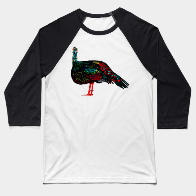 Ocellated Turkey Baseball T-Shirt by H. R. Sinclair