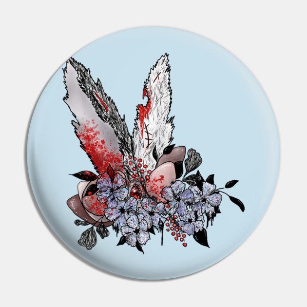 Easter Bunny Horror Pin by H. R. Sinclair