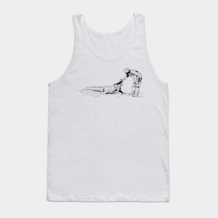 Petting an Alligator Line Art Tank Top