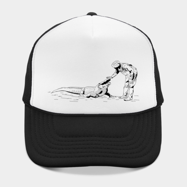 Petting an Alligator Line Art by H. R. Sinclair