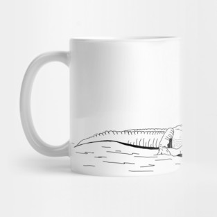 Petting an Alligator Line Art Mug