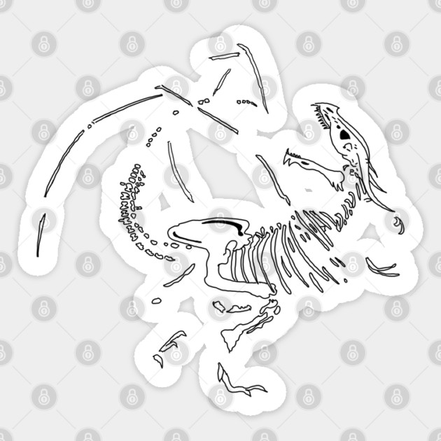 Dragon Fossils Sticker by H. R. Sinclair