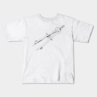 Illustrated Drafting Compass Kids T-Shirt