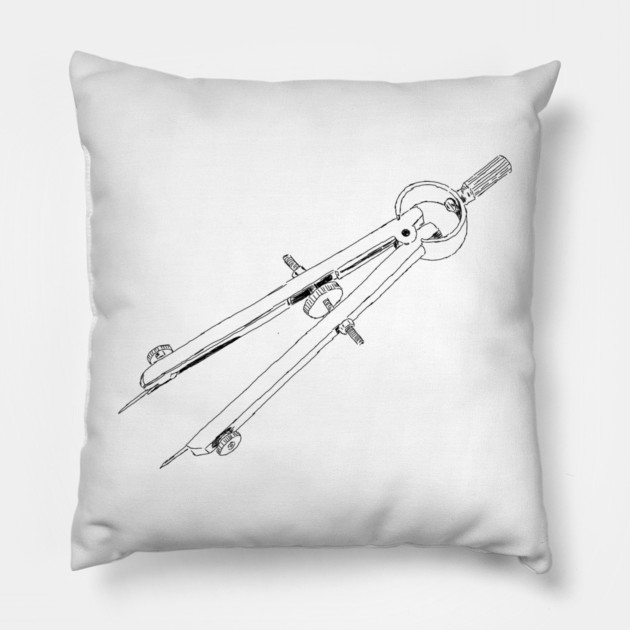 Illustrated Drafting Compass Pillow by H. R. Sinclair