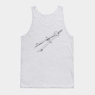 Illustrated Drafting Compass Tank Top
