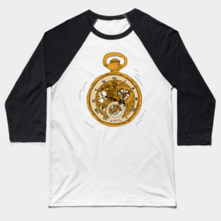 Illustrated Pocket Watch Baseball T-Shirt