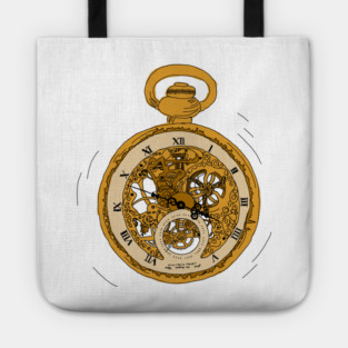 Illustrated Pocket Watch Tote