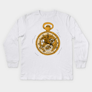 Illustrated Pocket Watch Kids Long Sleeve T-Shirt