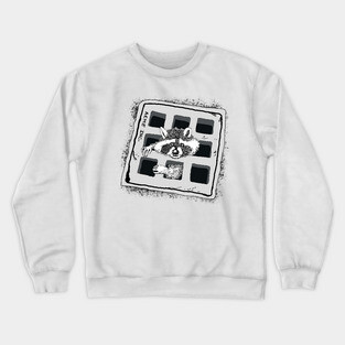 Raccoon Stuck in Grate Illustration Crewneck Sweatshirt