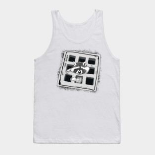 Raccoon Stuck in Grate Illustration Tank Top