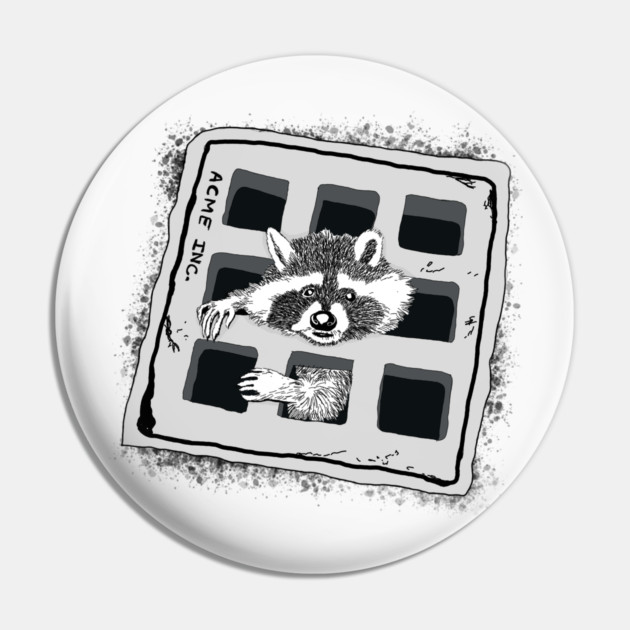 Raccoon Stuck in Grate Illustration Pin by H. R. Sinclair