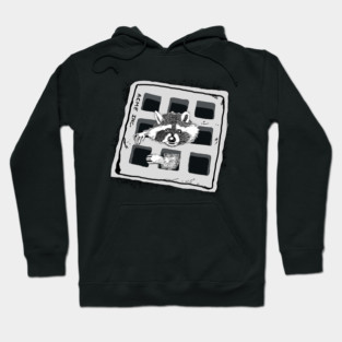 Raccoon Stuck in Grate Illustration Hoodie
